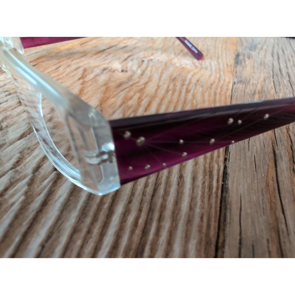 Eyeglasses Frames Purple Bling Studded Gianni Po GP Y04C 50-17-140 Full Rim New - Picture 2 of 16